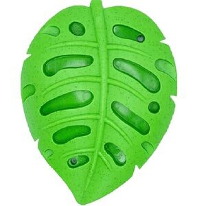 🆕 Caitec Bonetics Monstera Leaf Dog Toy Feeder Green Sweet Potato Flavour